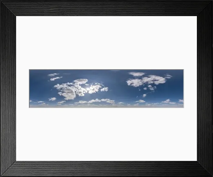 Framed Print : seamless cloudy blue sky hdri 360 panorama view with zenith Framed Print : seamless cloudy blue sky hdri 360 panorama view with zenith