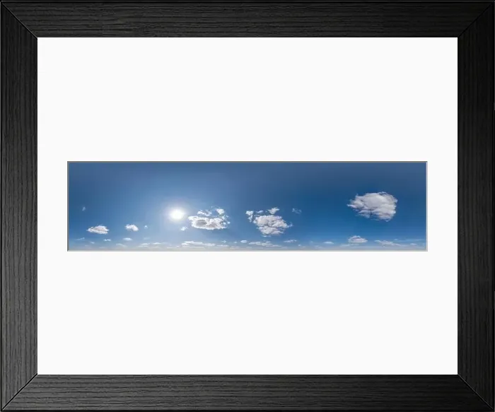 Framed Print : seamless cloudy blue sky hdri 360 panorama view with zenith Framed Print : seamless cloudy blue sky hdri 360 panorama view with zenith