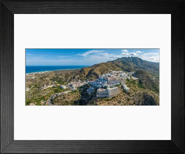 Framed Print : Picturesque spanish hillside white washed village of Mojacar during sunny day against blue sky Framed Print : Picturesque spanish hillside white washed village of Mojacar during sunny day against blue sky