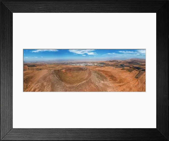 Framed Print : Drone panoramic view over Teguise town on Lanzarote from Santa Barbara Castle during daytime Framed Print : Drone panoramic view over Teguise town on Lanzarote from Santa Barbara Castle during daytime