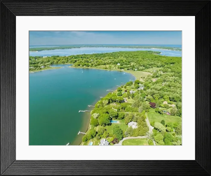 Framed Print : aerial view of Hilo drive and shelter island, ny Framed Print : aerial view of Hilo drive and shelter island, ny