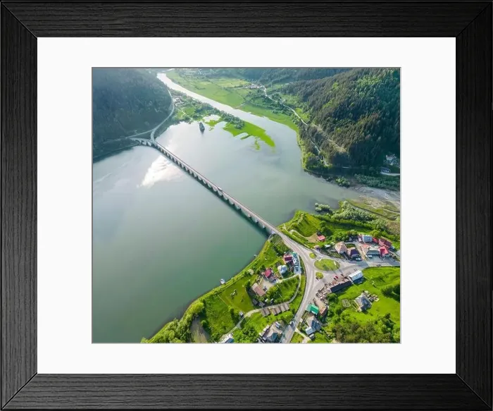 Framed Print : lake and viaduct (Poiana Largului bridge in Romania) Framed Print : lake and viaduct (Poiana Largului bridge in Romania)