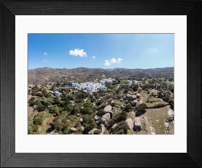 Framed Print : Greece. Tinos island Cyclades. Panoramic view of house at Volax village, granite stone background Framed Print : Greece. Tinos island Cyclades. Panoramic view of house at Volax village, granite stone background