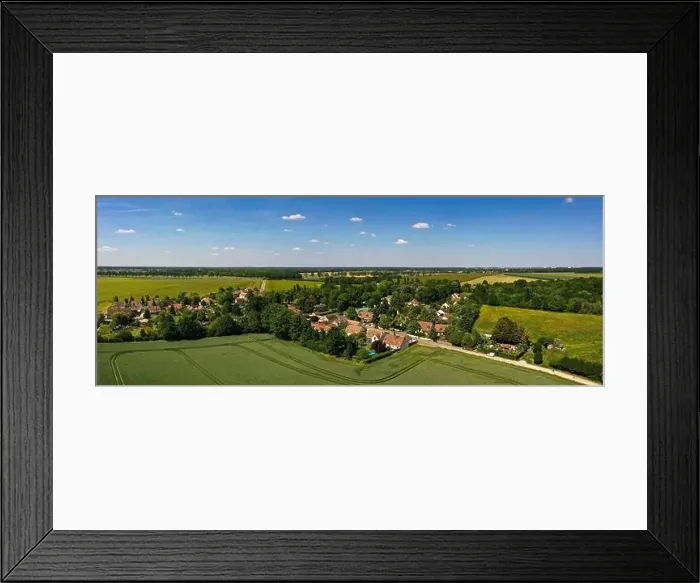 Framed Print : aerial view on the village of Villiers en Biere in Seine et Marne in France Framed Print : aerial view on the village of Villiers en Biere in Seine et Marne in France