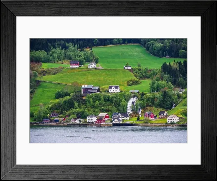 Framed Print : Mountains, Fiord and Clouds over Olden from a drone, Innvikfjorden, Norway, Europe Framed Print : Mountains, Fiord and Clouds over Olden from a drone, Innvikfjorden, Norway, Europe