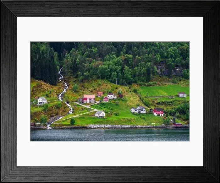 Framed Print : Mountains, Fiord and Clouds over Olden from a drone, Innvikfjorden, Norway, Europe Framed Print : Mountains, Fiord and Clouds over Olden from a drone, Innvikfjorden, Norway, Europe