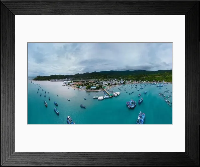Framed Print : January 24, 2023: panoramic view of Vinh Luong fishing port, Nha Trang city, Khanh Hoa province, Vietnam Framed Print : January 24, 2023: panoramic view of Vinh Luong fishing port, Nha Trang city, Khanh Hoa province, Vietnam