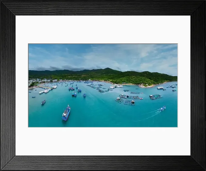 Framed Print : January 24, 2023: panoramic view of Vinh Luong fishing port, Nha Trang city, Khanh Hoa province, Vietnam Framed Print : January 24, 2023: panoramic view of Vinh Luong fishing port, Nha Trang city, Khanh Hoa province, Vietnam