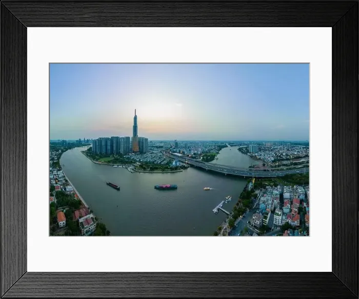 Framed Print : March 12, 2023: panoramic view of Landmark residential area