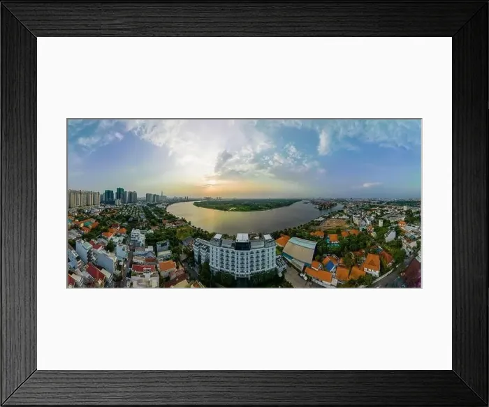 Framed Print : April 27, 2023: view of Ho Chi Minh City, Vietnam in the afternoon Framed Print : April 27, 2023: view of Ho Chi Minh City, Vietnam in the afternoon