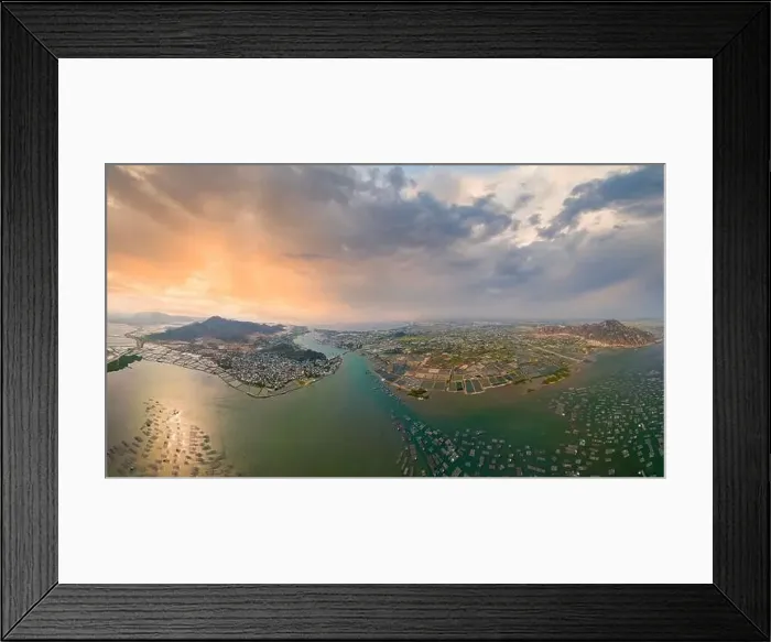 Framed Print : September 4, 2023: panoramic view of Nai lagoon area, Ninh Thuan province Framed Print : September 4, 2023: panoramic view of Nai lagoon area, Ninh Thuan province