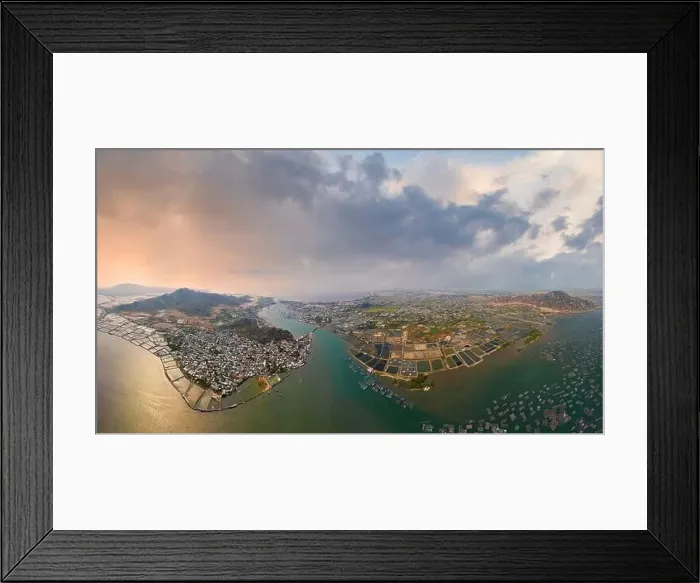 Framed Print : September 4, 2023: panoramic view of Nai lagoon area, Ninh Thuan province Framed Print : September 4, 2023: panoramic view of Nai lagoon area, Ninh Thuan province