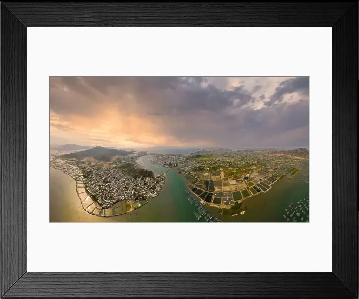 Framed Print : September 4, 2023: panoramic view of Nai lagoon area, Ninh Thuan province Framed Print : September 4, 2023: panoramic view of Nai lagoon area, Ninh Thuan province