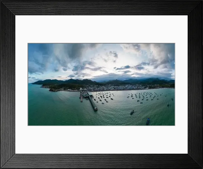 Framed Print : January 24, 2023: panoramic view of Vinh Luong fishing port, Nha Trang city, Khanh Hoa province, Vietnam Framed Print : January 24, 2023: panoramic view of Vinh Luong fishing port, Nha Trang city, Khanh Hoa province, Vietnam