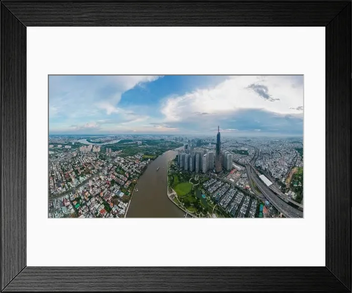 Framed Print : March 12, 2023: panoramic view of Landmark residential area