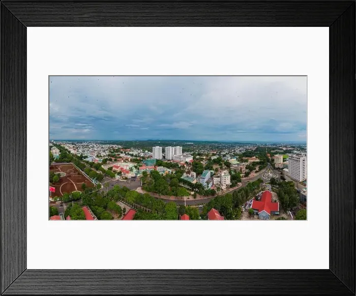 Framed Print : July 31, 2022: downtown Buon Ma Thuot, Dak Lak Province, Vietnam Framed Print : July 31, 2022: downtown Buon Ma Thuot, Dak Lak Province, Vietnam