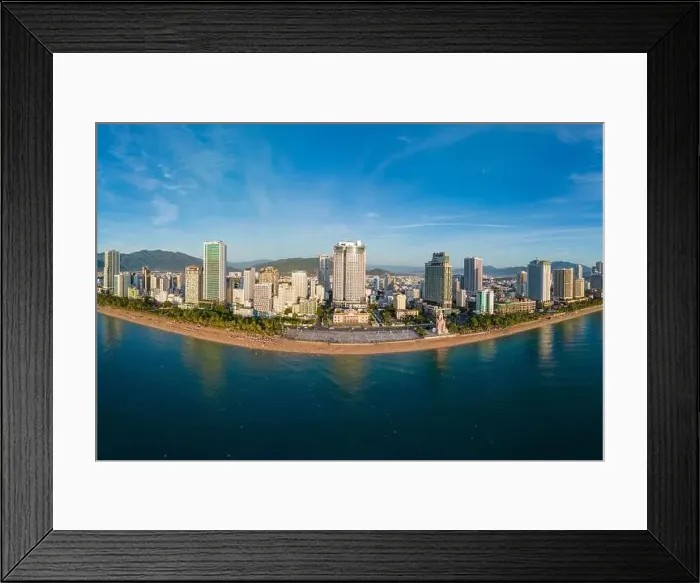 Framed Print : June 5, 2023: panoramic view of the coastal city of Nha Trang, Vietnam Framed Print : June 5, 2023: panoramic view of the coastal city of Nha Trang, Vietnam