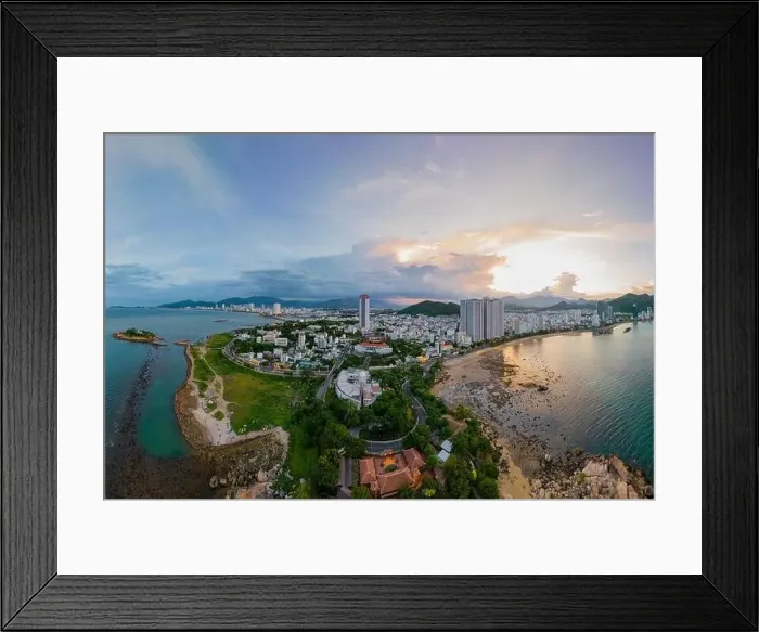 Framed Print : June 5, 2023: panoramic view of the coastal city of Nha Trang, Vietnam Framed Print : June 5, 2023: panoramic view of the coastal city of Nha Trang, Vietnam