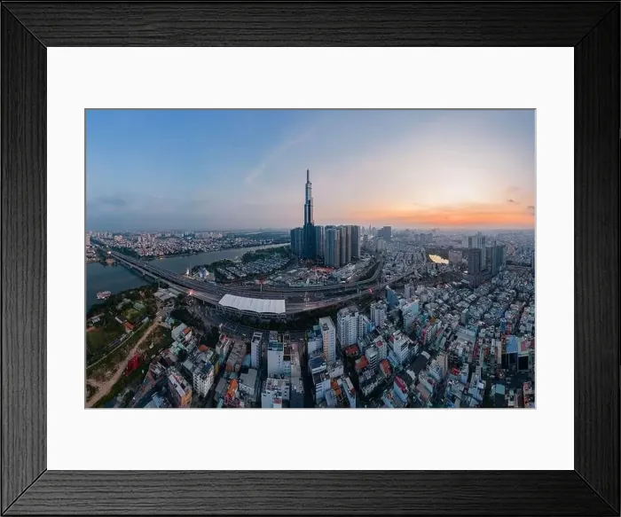 Framed Print : March 12, 2023: panoramic view of Landmark residential area