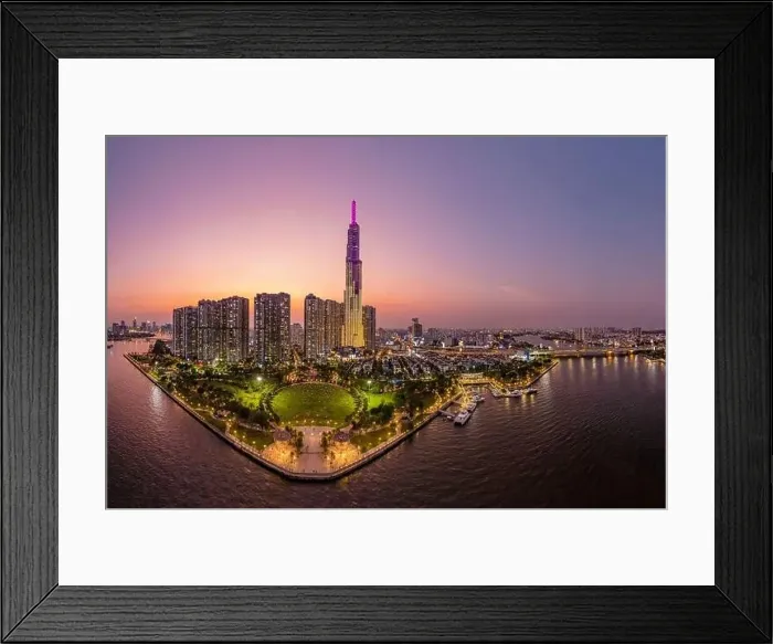 Framed Print : March 12, 2023: panoramic view of Landmark residential area