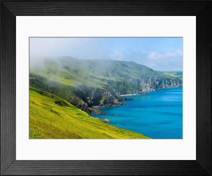 Framed Print : Sea Fret over Cliffs, Start Point Lighthouse, Trinity House and South West Coast Path, Devon, England Framed Print : Sea Fret over Cliffs, Start Point Lighthouse, Trinity House and South West Coast Path, Devon, England