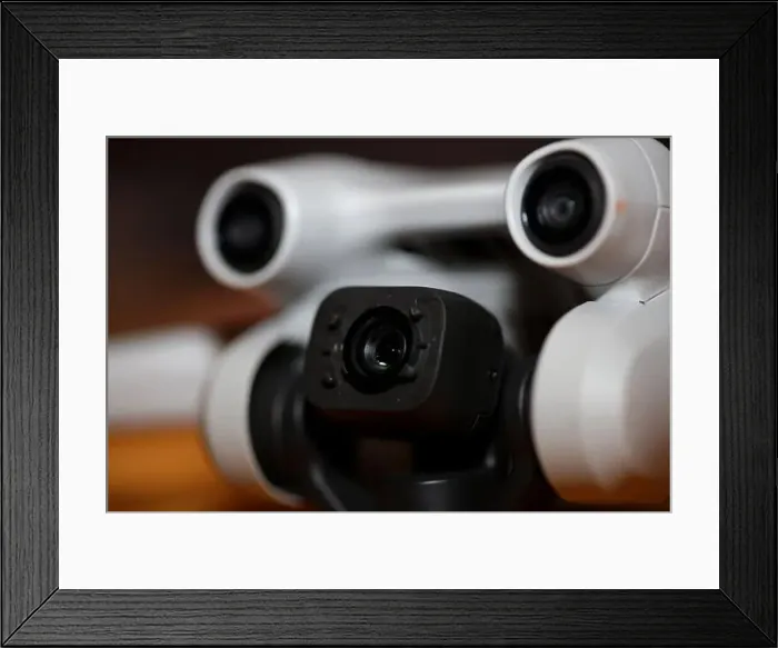 Framed Print : Drone with camera isolated on table close up colorful background modern aerial high quality big size instant prints Framed Print : Drone with camera isolated on table close up colorful background modern aerial high quality big size instant prints