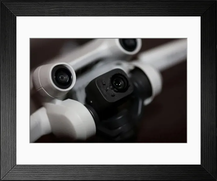 Framed Print : Drone with camera isolated on table close up colorful background modern aerial high quality big size instant prints Framed Print : Drone with camera isolated on table close up colorful background modern aerial high quality big size instant prints