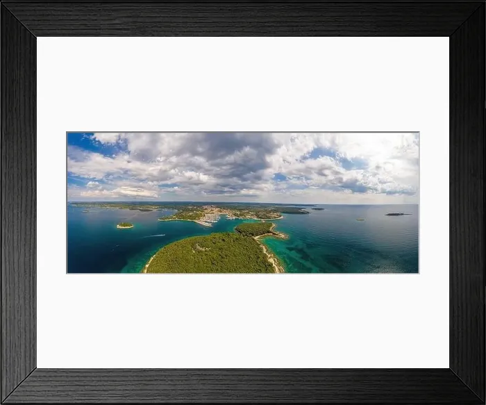 Framed Print : Aerial panoramic drone picture of Vrsar harbour in Croatia with turquoise water during daytime in summer Framed Print : Aerial panoramic drone picture of Vrsar harbour in Croatia with turquoise water during daytime in summer