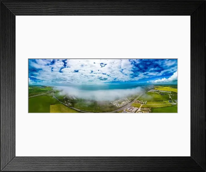 Framed Print : Scenic aerial drone view of Samphire Hoe Country Park with white cliffs, Dover, south England Framed Print : Scenic aerial drone view of Samphire Hoe Country Park with white cliffs, Dover, south England
