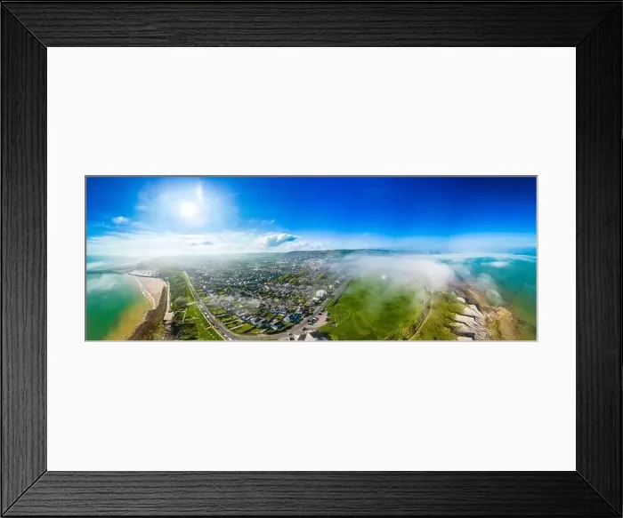 Framed Print : Aerial drone view of the english coast in Folkestone, Kent Framed Print : Aerial drone view of the english coast in Folkestone, Kent