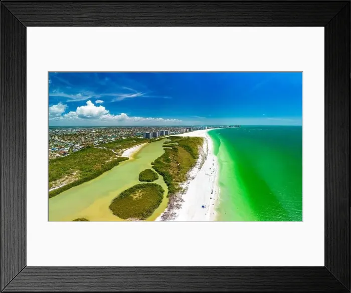 Framed Print : Aerial View of Marco Island, a popular tourist beach town in Florida Framed Print : Aerial View of Marco Island, a popular tourist beach town in Florida