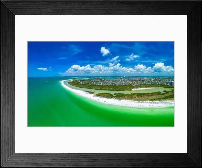 Framed Print : Aerial View of Marco Island, a popular tourist beach town in Florida Framed Print : Aerial View of Marco Island, a popular tourist beach town in Florida