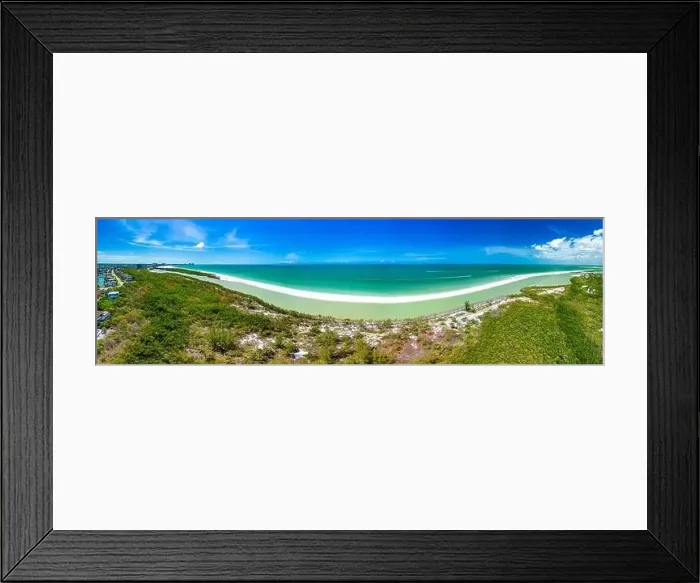 Framed Print : Aerial View of Marco Island, a popular tourist beach town in Florida