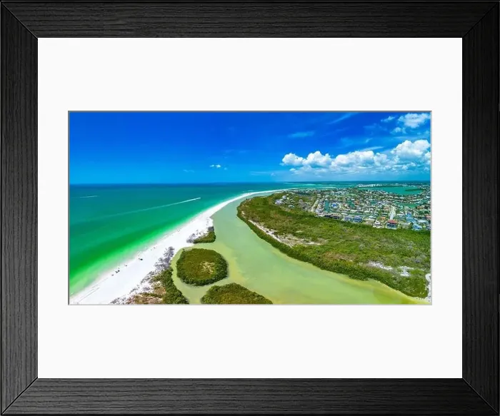 Framed Print : Aerial View of Marco Island, a popular tourist beach town in Florida Framed Print : Aerial View of Marco Island, a popular tourist beach town in Florida