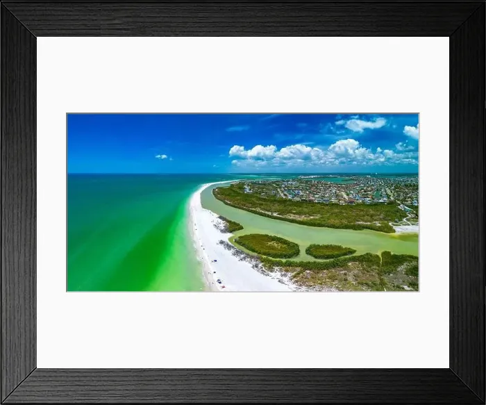 Framed Print : Aerial View of Marco Island, a popular tourist beach town in Florida Framed Print : Aerial View of Marco Island, a popular tourist beach town in Florida