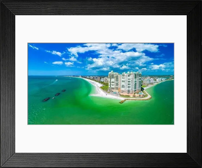 Framed Print : Aerial View of Marco Island, a popular tourist beach town in Florida Framed Print : Aerial View of Marco Island, a popular tourist beach town in Florida