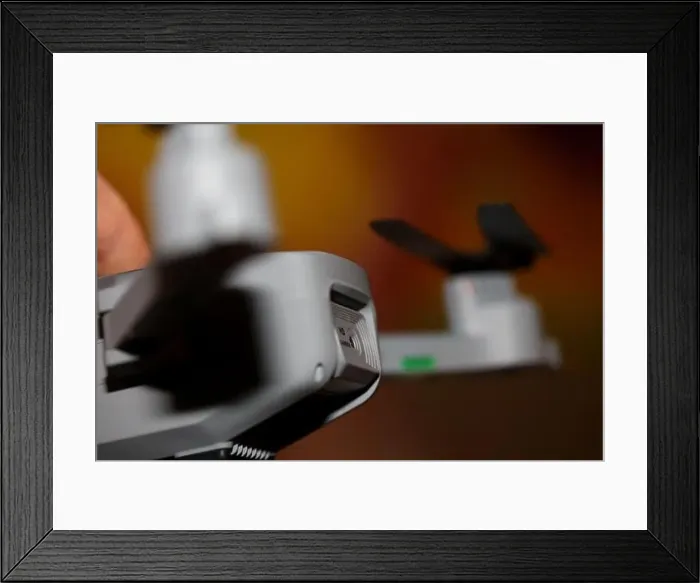 Framed Print : Close up Drone sensor and drone propeller Framed Print : Close up Drone sensor and drone propeller