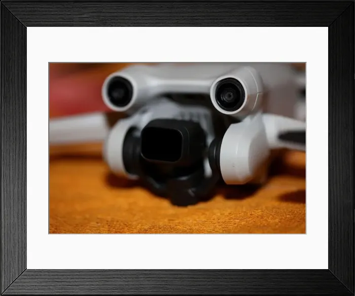 Framed Print : Close up Drone sensor and drone propeller Framed Print : Close up Drone sensor and drone propeller
