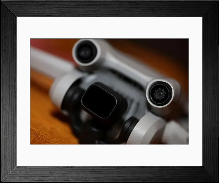 Framed Print : Close up Drone sensor and drone propeller Framed Print : Close up Drone sensor and drone propeller