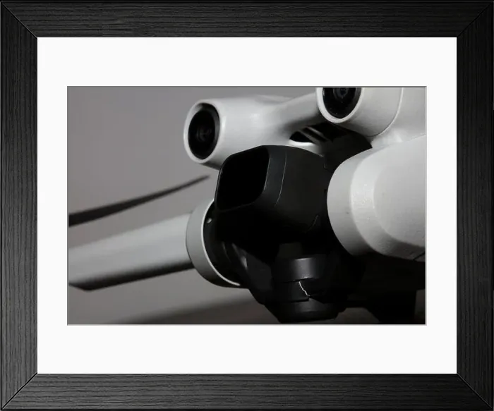 Framed Print : Close up Drone sensor and drone propeller Framed Print : Close up Drone sensor and drone propeller