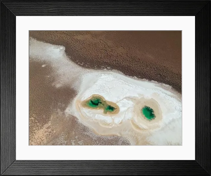 Framed Print : Aerial view of the famous tourist attraction Ojos del Mar near Tolar Grande in the Argentinian highlands called Puna in Framed Print : Aerial view of the famous tourist attraction Ojos del Mar near Tolar Grande in the Argentinian highlands called Puna in