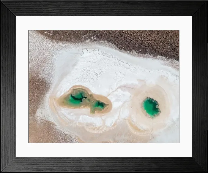 Framed Print : Aerial view of the famous tourist attraction Ojos del Mar near Tolar Grande in the Argentinian highlands called Puna in Framed Print : Aerial view of the famous tourist attraction Ojos del Mar near Tolar Grande in the Argentinian highlands called Puna in