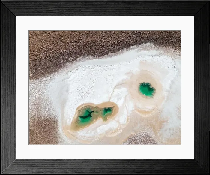 Framed Print : Aerial view of the famous tourist attraction Ojos del Mar near Tolar Grande in the Argentinian highlands called Puna in Framed Print : Aerial view of the famous tourist attraction Ojos del Mar near Tolar Grande in the Argentinian highlands called Puna in