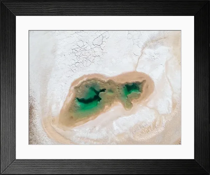 Framed Print : Aerial view of the famous tourist attraction Ojos del Mar near Tolar Grande in the Argentinian highlands called Puna in Framed Print : Aerial view of the famous tourist attraction Ojos del Mar near Tolar Grande in the Argentinian highlands called Puna in