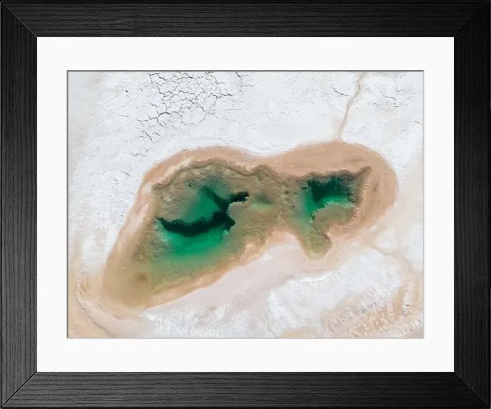 Framed Print : Aerial view of the famous tourist attraction Ojos del Mar near Tolar Grande in the Argentinian highlands called Puna in Framed Print : Aerial view of the famous tourist attraction Ojos del Mar near Tolar Grande in the Argentinian highlands called Puna in