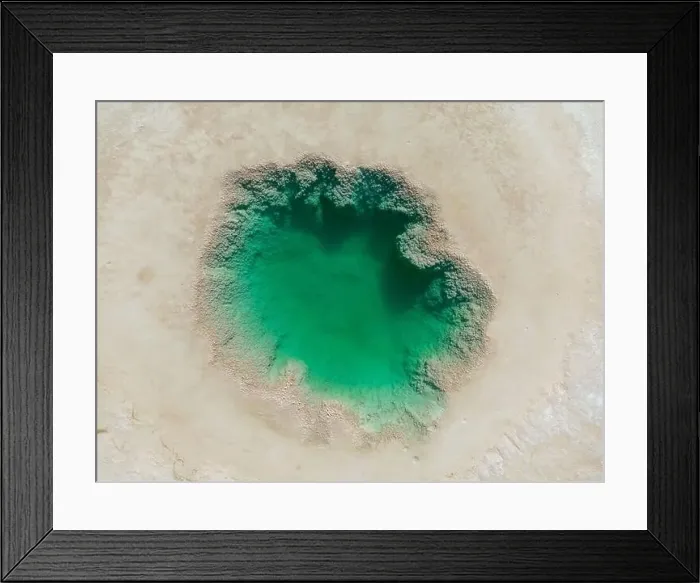 Framed Print : Aerial view of the famous tourist attraction Ojos del Mar near Tolar Grande in the Argentinian highlands called Puna in Framed Print : Aerial view of the famous tourist attraction Ojos del Mar near Tolar Grande in the Argentinian highlands called Puna in