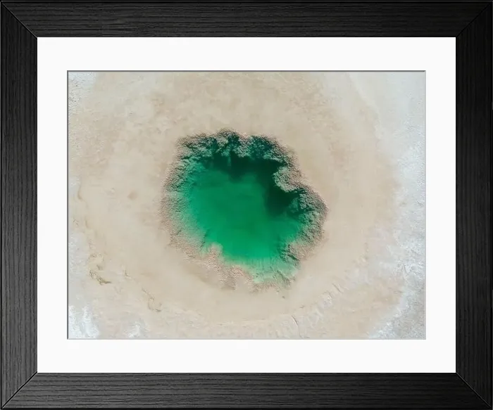 Framed Print : Aerial view of the famous tourist attraction Ojos del Mar near Tolar Grande in the Argentinian highlands called Puna in Framed Print : Aerial view of the famous tourist attraction Ojos del Mar near Tolar Grande in the Argentinian highlands called Puna in