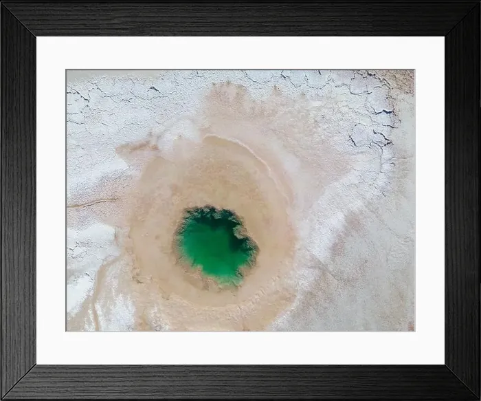 Framed Print : Aerial view of the famous tourist attraction Ojos del Mar near Tolar Grande in the Argentinian highlands called Puna in Framed Print : Aerial view of the famous tourist attraction Ojos del Mar near Tolar Grande in the Argentinian highlands called Puna in
