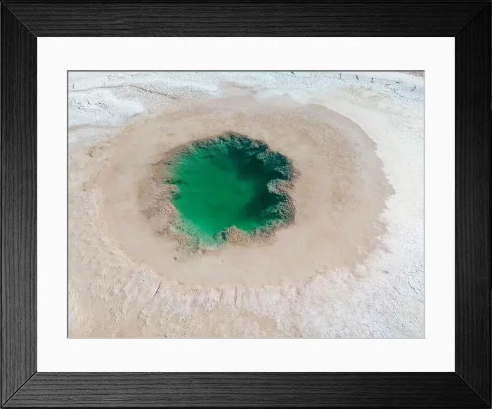 Framed Print : Aerial view of the famous tourist attraction Ojos del Mar near Tolar Grande in the Argentinian highlands called Puna in Framed Print : Aerial view of the famous tourist attraction Ojos del Mar near Tolar Grande in the Argentinian highlands called Puna in
