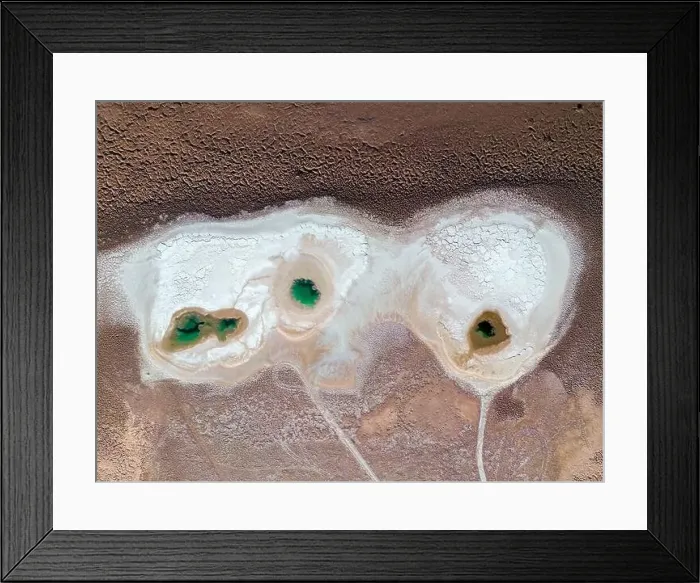 Framed Print : Aerial view of the famous tourist attraction Ojos del Mar near Tolar Grande in the Argentinian highlands called Puna in Framed Print : Aerial view of the famous tourist attraction Ojos del Mar near Tolar Grande in the Argentinian highlands called Puna in
